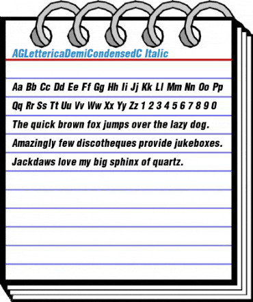 AGLettericaDemiCondensedC Italic Font