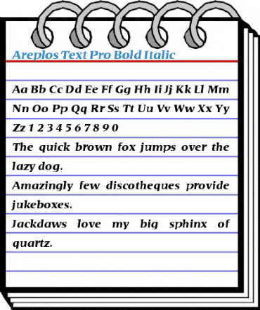 Areplos Text Pro Bold Italic Font