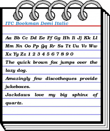 ITC Bookman Demi Italic Font