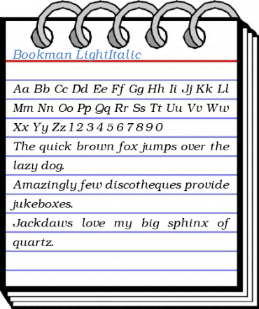 Bookman LightItalic Font