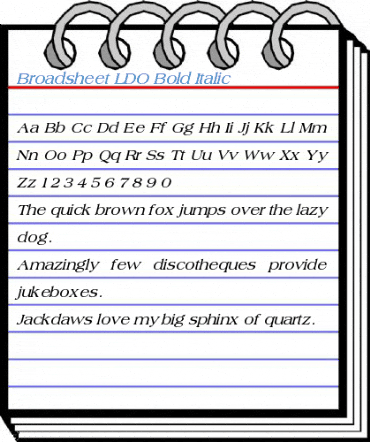 Broadsheet LDO Bold Italic Font