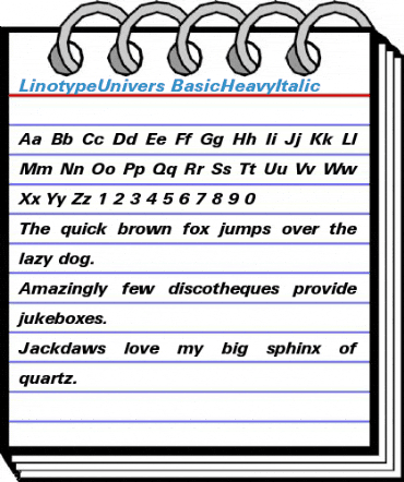 LinotypeUnivers BasicHeavyItalic Font