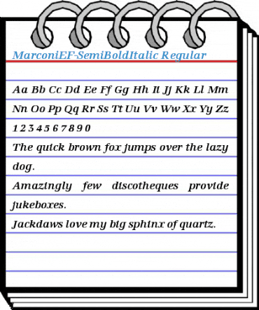 MarconiEF-SemiBoldItalic Regular Font