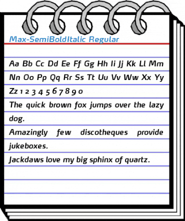 Max-SemiBoldItalic Regular Font