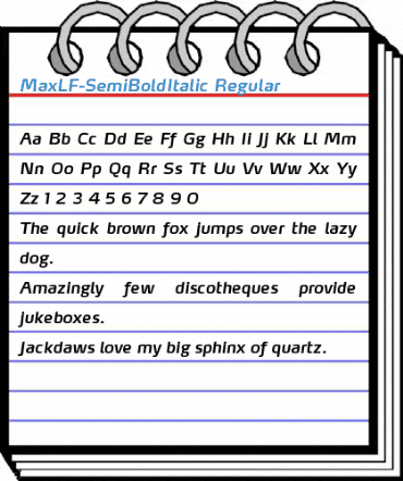 MaxLF-SemiBoldItalic Regular Font