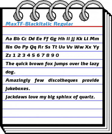 MaxTF-BlackItalic Regular Font