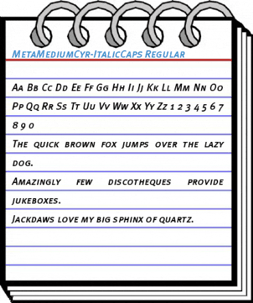 MetaMediumCyr-ItalicCaps Regular Font