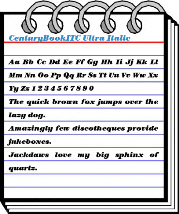 CenturyBookITC Ultra Italic Font
