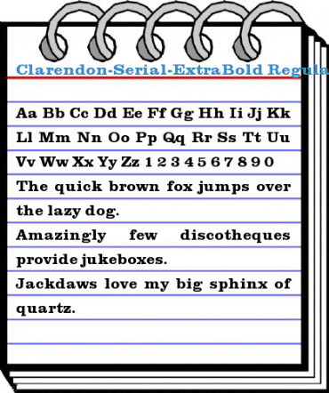 Clarendon-Serial-ExtraBold Regular Font