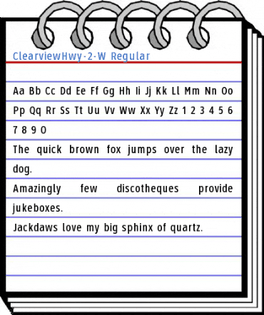 ClearviewHwy-2-W Regular Font