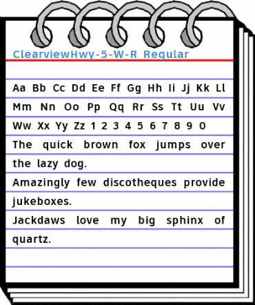ClearviewHwy-5-W-R Font