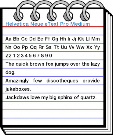 Helvetica Neue eText Pro Medium Font