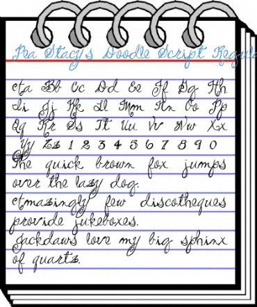 Pea Stacy's Doodle Script Regular Font
