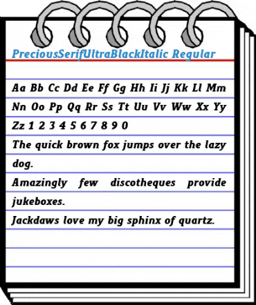 PreciousSerifUltraBlackItalic Regular Font