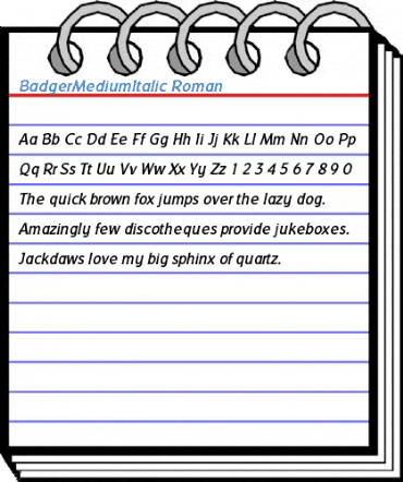 BadgerMediumItalic Font