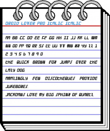 Droid Lover Pro Italic Font