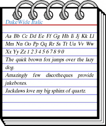 DukeWide Italic Font