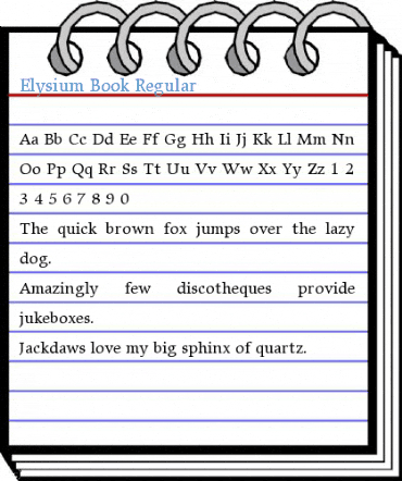 Elysium Book Regular Font