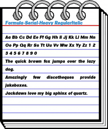 Formula-Serial-Heavy RegularItalic Font