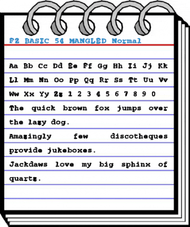 FZ BASIC 54 MANGLED Normal Font