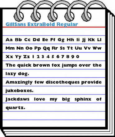 GillSans ExtraBold Regular Font