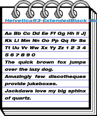 Helvetica93-ExtendedBlack BlackItalic Font