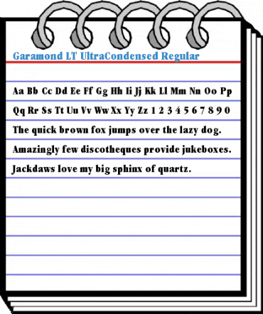 Garamond LT UltraCondensed Regular Font