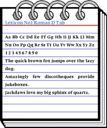 Lexicon No1 Roman D Tab Font
