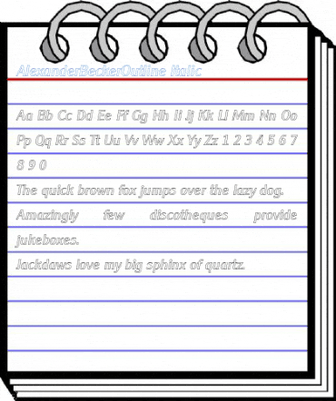 AlexanderBeckerOutline Italic Font