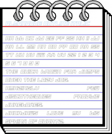 Almanaque Outline Italic Font