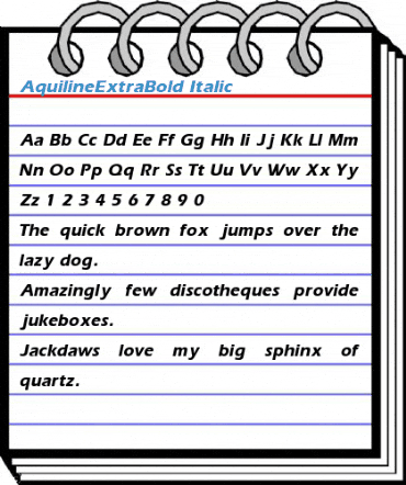 AquilineExtraBold Italic Font