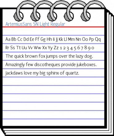 ArtemiusSans SN Light Regular Font