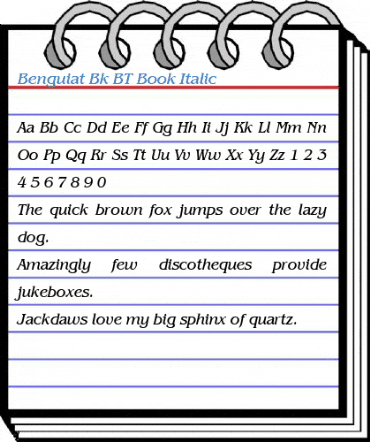 Benguiat Bk BT Book Italic Font