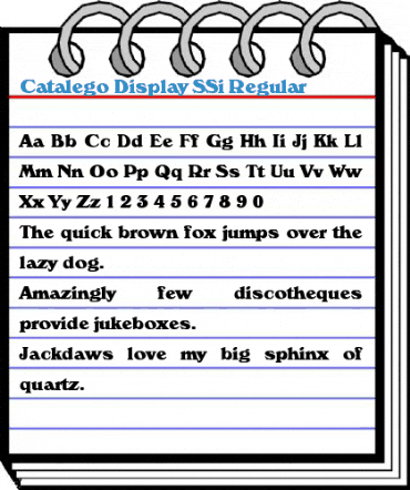 Catalego Display SSi Regular Font