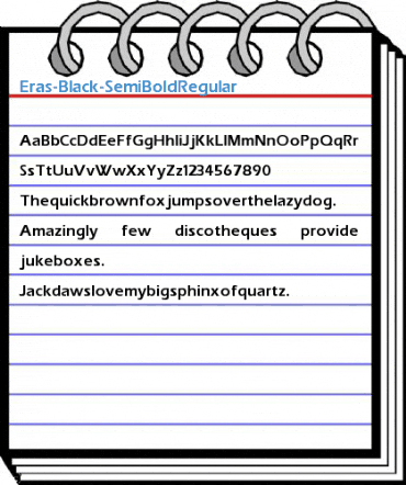 Eras-Black-SemiBold Regular Font