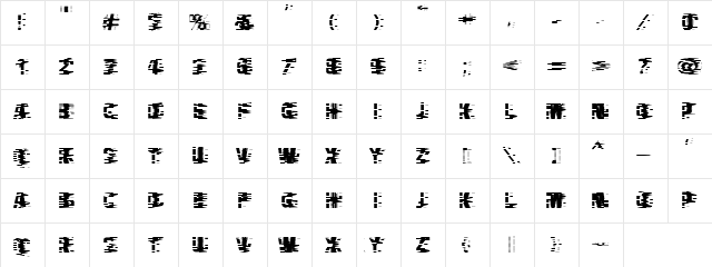 VTCBadHangover Regular Character Map VTCBadHangover Regular Character Map