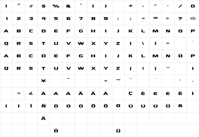 xscale Regular Character Map xscale Regular Character Map