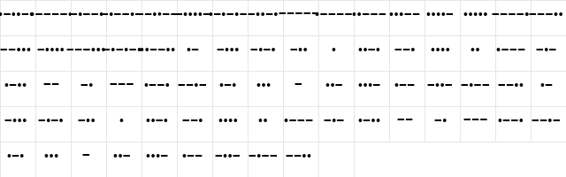 XInterntnlMorseCodeIT Regular Character Map XInterntnlMorseCodeIT Regular Character Map