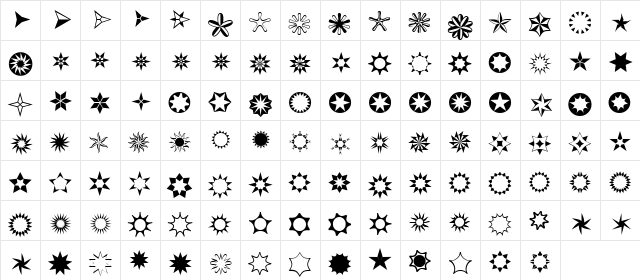 XStarPieces Regular Character Map XStarPieces Regular Character Map