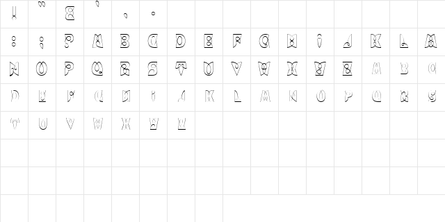YoBabyOutlineSCapsSSK Regular Character Map YoBabyOutlineSCapsSSK Regular Character Map