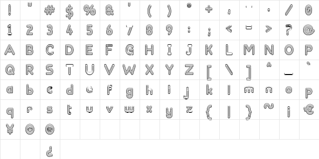 Zapped Sticks Regular Character Map Zapped Sticks Regular Character Map