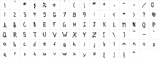 Knocked Around Regular Character Map Knocked Around Regular Character Map