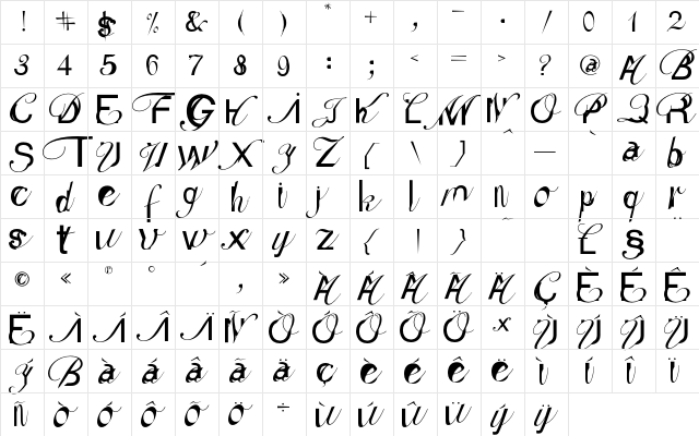 2RebelsUn Regular Character Map 2RebelsUn Regular Character Map