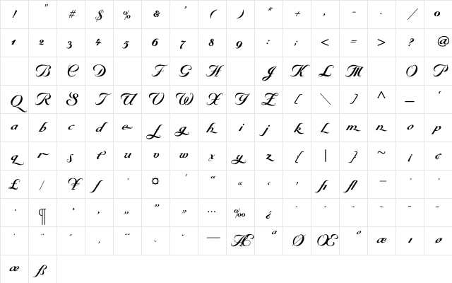ByronBoldSwash Regular Character Map ByronBoldSwash Regular Character Map