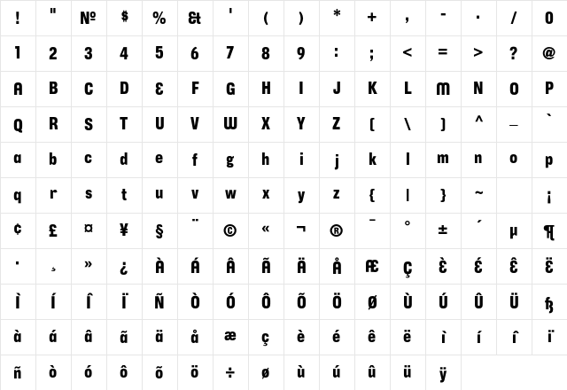 CorpusGothicAlternative Regular Character Map CorpusGothicAlternative Regular Character Map
