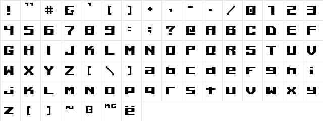 Kiloton v1.0 Character Map Kiloton v1.0 Character Map