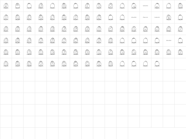 LD Easter Eggs Regular Character Map LD Easter Eggs Regular Character Map