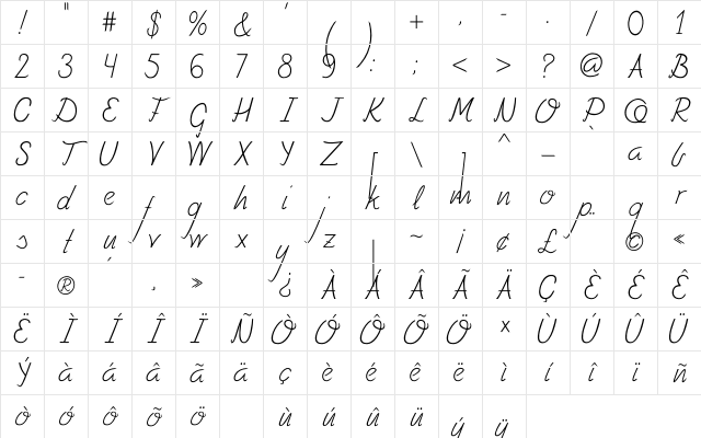 Fely Regular Character Map Fely Regular Character Map
