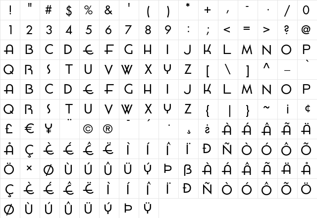 HamburgerSandwitch Regular Character Map HamburgerSandwitch Regular Character Map