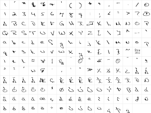 LEHN087 Regular Character Map LEHN087 Regular Character Map